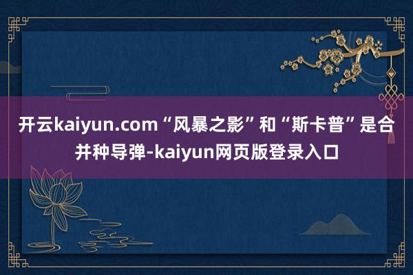 开云kaiyun.com“风暴之影”和“斯卡普”是合并种导弹-kaiyun网页版登录入口